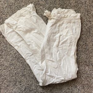 Roxy white linen pants size XS